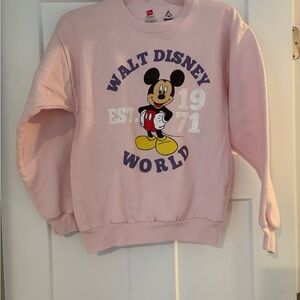 Vintage Style Disney World Kids Pink Mickey Mouse Sweatshirt
